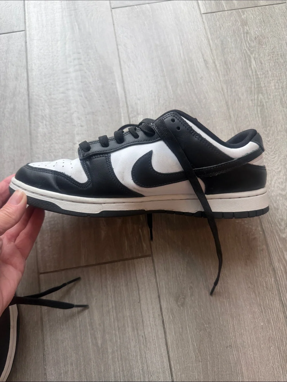 Nike Black and White Low-Top Sneakers with Swoosh